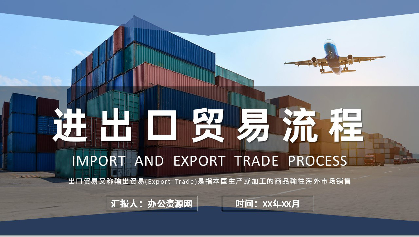 进出口贸易流程培训工作总结出口报关流程事项说明PPT模板-1