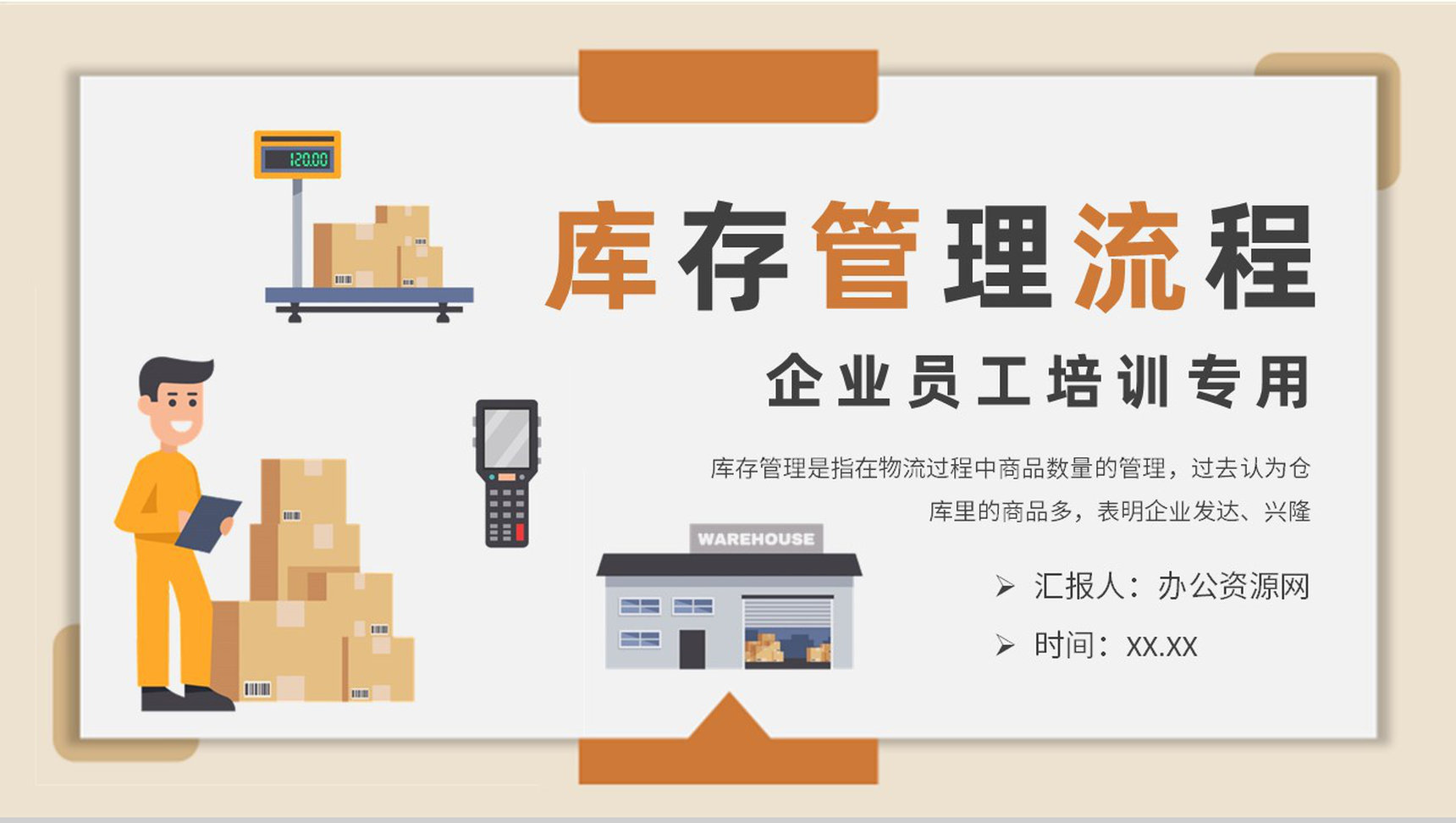 企业员工库存管理流程培训生产物料管理工作计划PPT模板-1