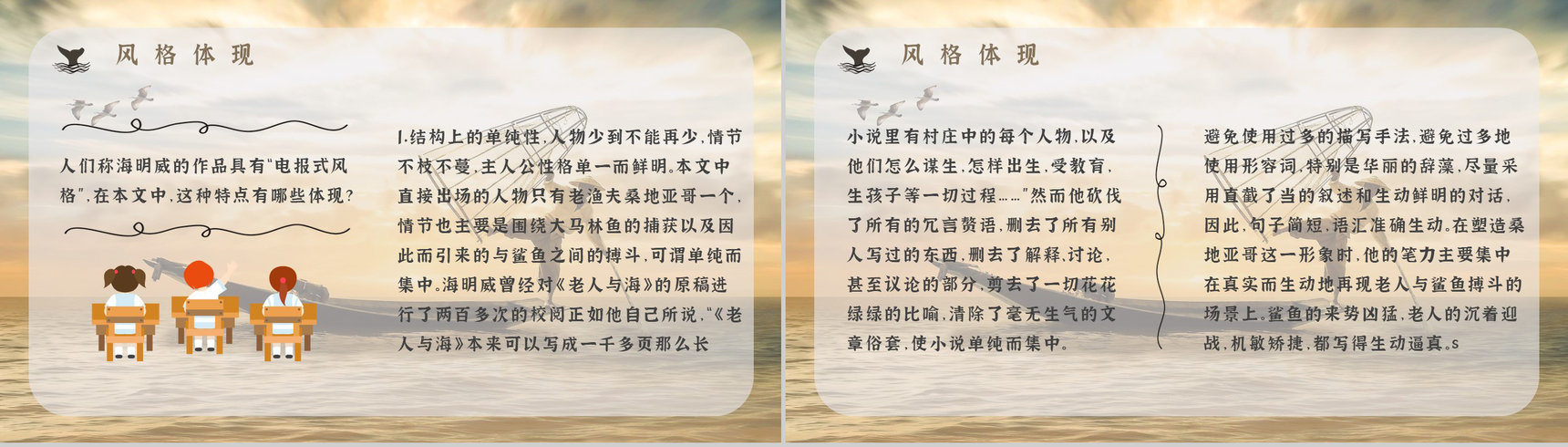 小说阅读心得体会美国作家海明威所著《老人与海》交流分享PPT模板-12