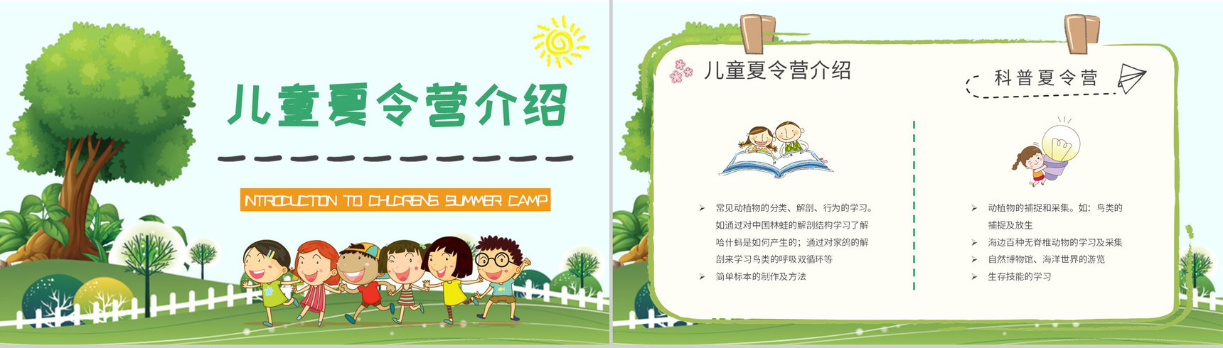 暑期出游活动方案儿童夏令营培训的项目介绍PPT模板-4