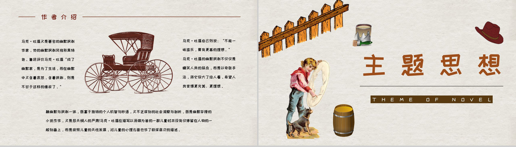 马克吐温所著《汤姆索亚历险记》长篇小说艺术特色分析人物形象鉴赏PPT模板-3