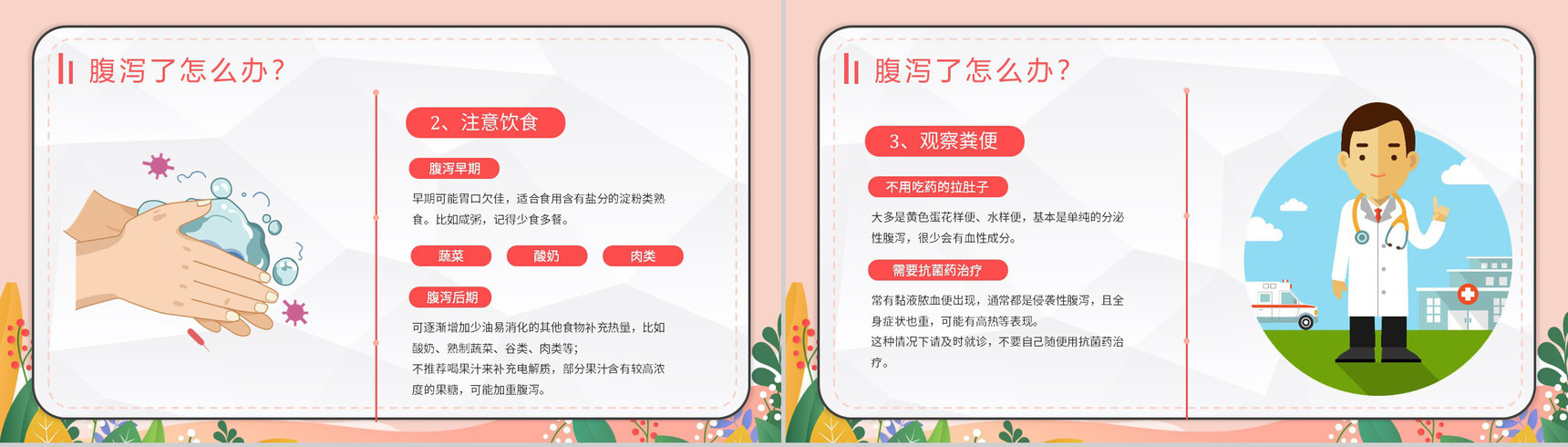 夏季腹泻预防宣传活动小结健康宣传症状及治疗方法PPT模板-11