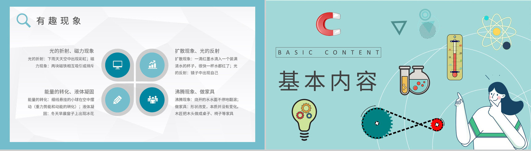 中学生物理知识学习生活中的物理现象原理解析PPT模板-3