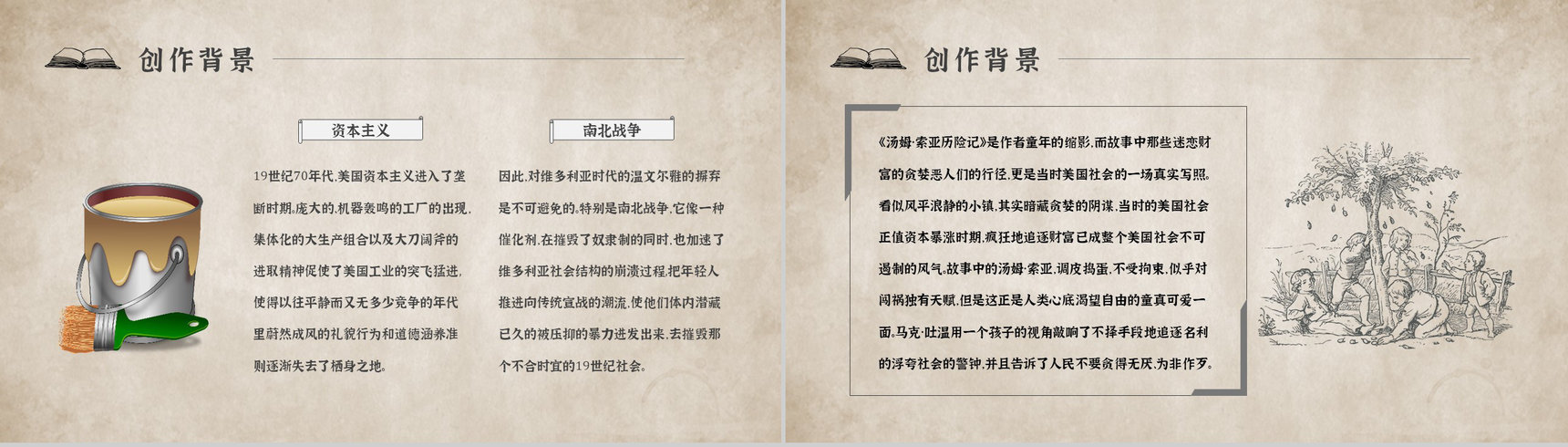 心得体会《汤姆索亚历险记》内容简介读书分享PPT模板-10