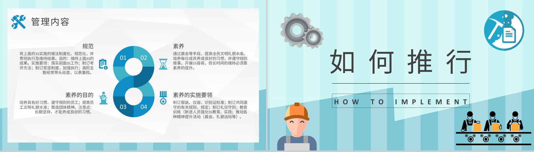 5S现场管理的具体内容总结工厂车间管理工作培训计划PPT模板-8