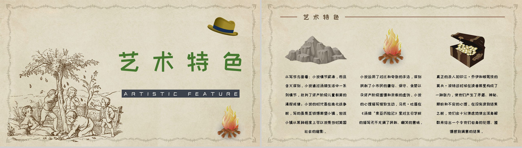 美国小说家马克吐温《汤姆索亚历险记》小说简介经典片段鉴赏PPT模板-12