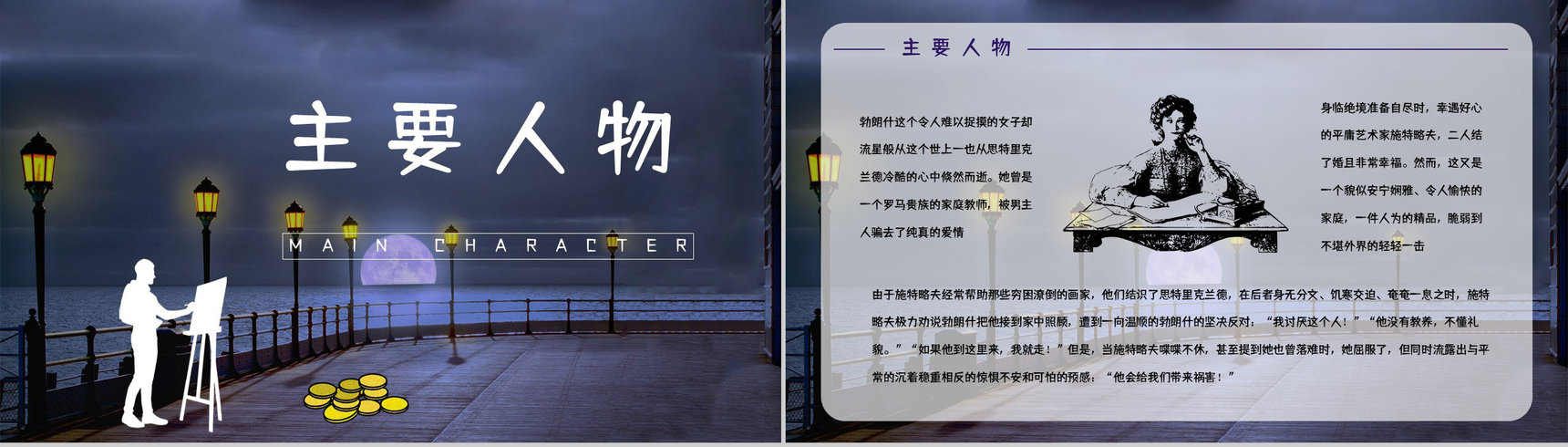 国内外必读名著推荐《月亮与六便士》作品介绍小说读后感整理分享PPT模板-2