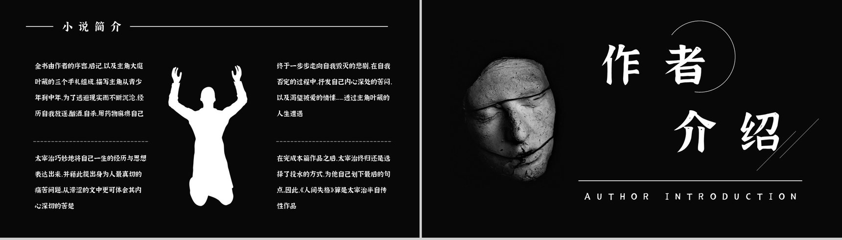 日本著名中篇小说《人间失格》读书心得体会交流分享通用PPT模板-3