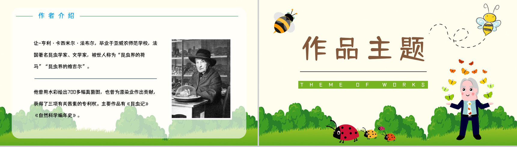 好书推荐之生物学百科全是《昆虫记》图书介绍知识点梳理培训讲座PPT模板-5