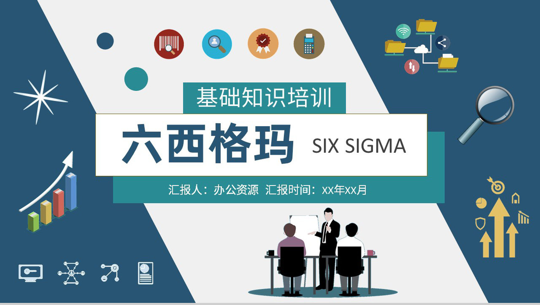 六西格玛基础知识学习单位全面质量管理流程介绍PPT模板