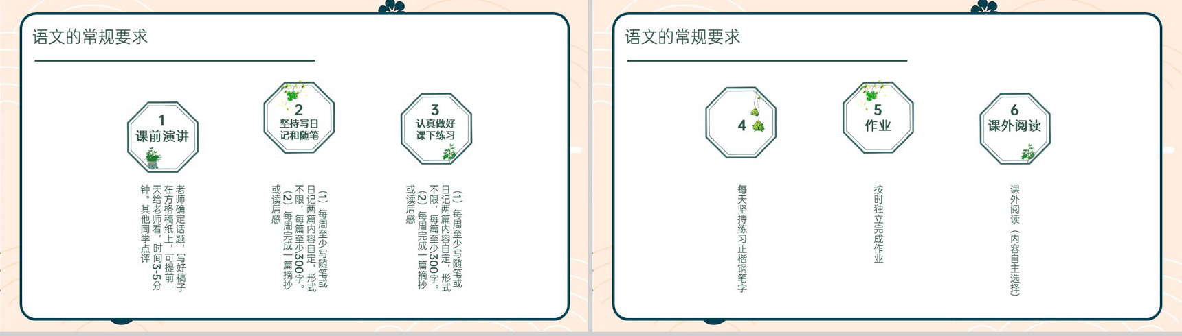 淡黄中国风走近语文魅力无穷初中开学第一课PPT模板-14