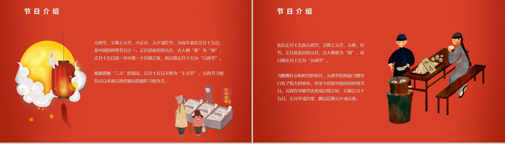 喜庆元宵节主题习俗文化介绍节日宣传PPT模板-3