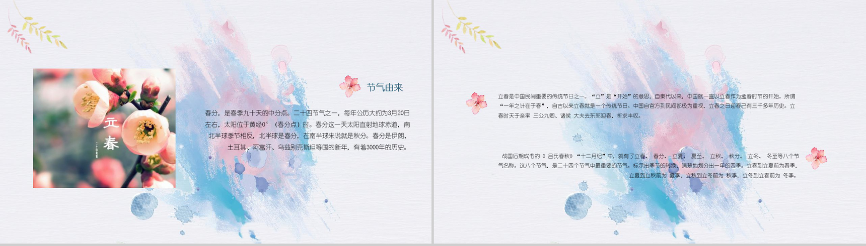 二十四节气春分节日庆典班会PPT模板-3