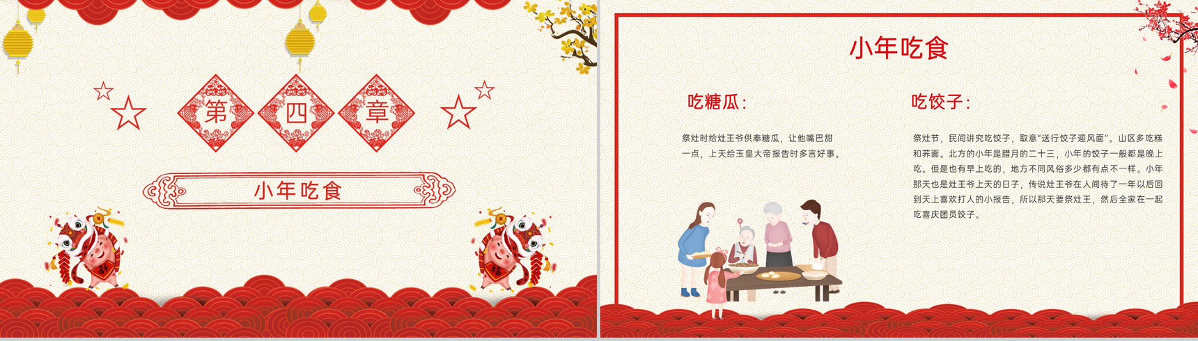 红色喜庆风新春小年习俗文化介绍小年的由来PPT模板-11