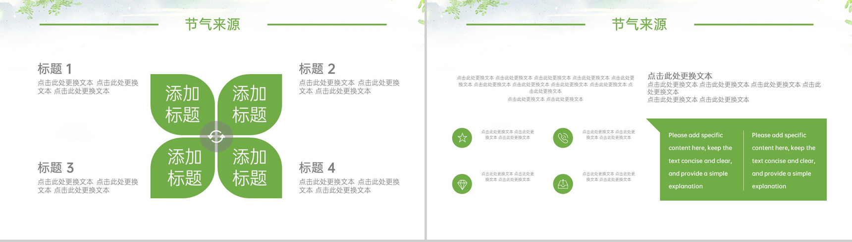绿色清新风创意简洁田园风设计大暑节气介绍PPT模板-4