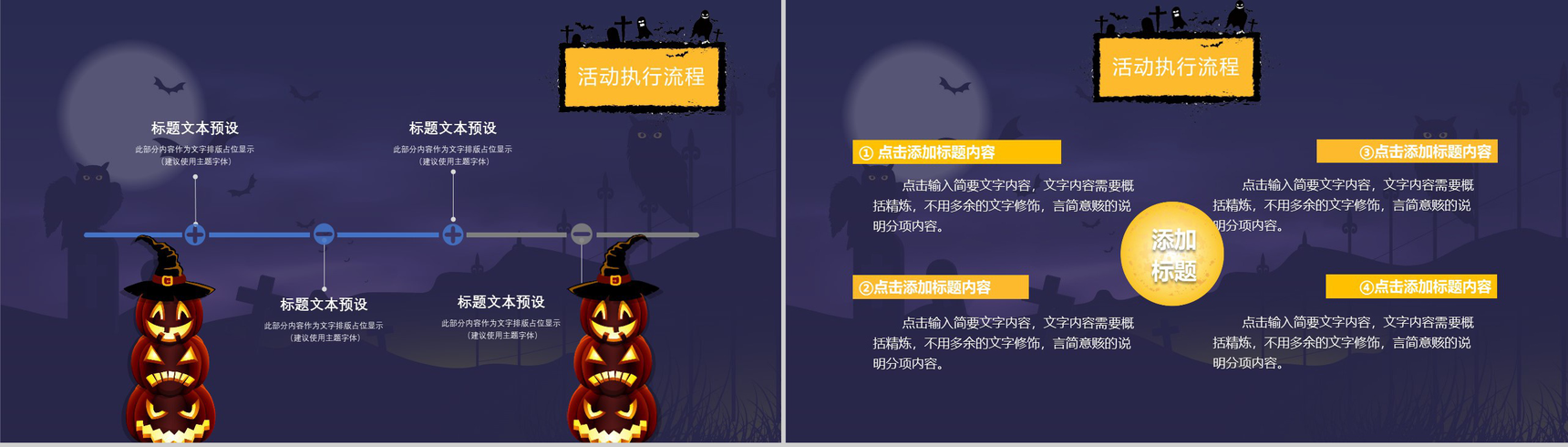 黄色卡通动态万圣节狂欢夜节日庆典PPT模板-7
