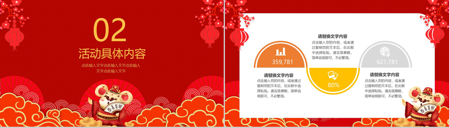 喜庆中国风庚子年大吉春节活动策划PPT模板-5