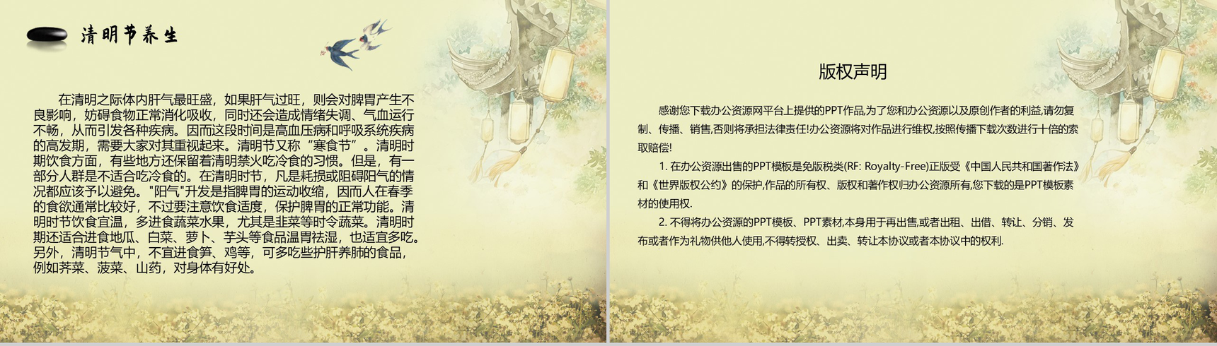 杨柳依依万物生长又是一年清明时PPT模板-9