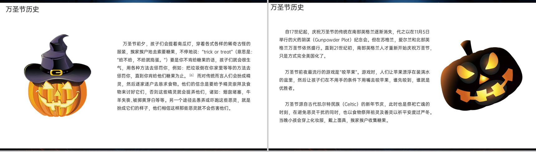 白色简约万圣节活动策划主题班会通用PPT模板-6