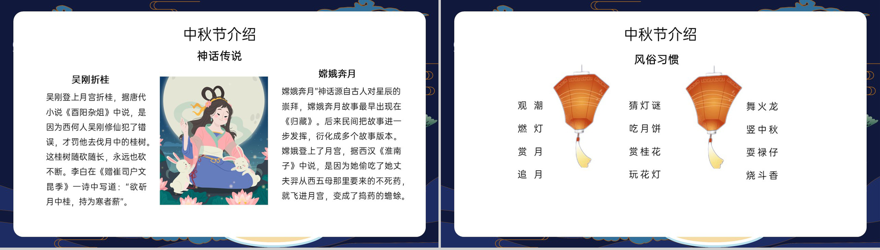 深蓝中国风中秋节假期出行游玩安全教育主题班会PPT模板-4