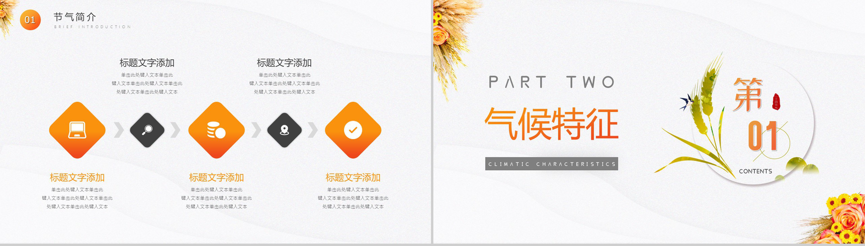 白色简约风格中国传统二十四节气芒种简介PPT模板-4