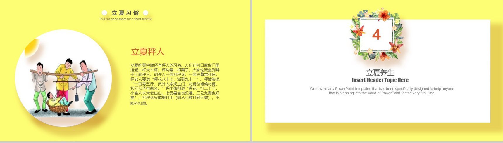 黄色小清新立夏节气传统习俗PPT模板-8