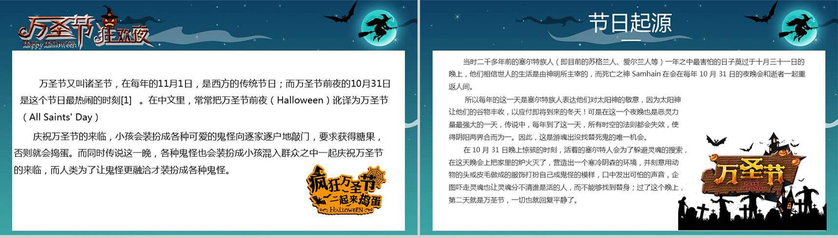万圣节欧美主题PPT模板-2