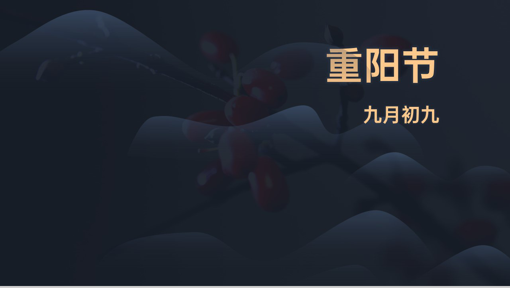 蓝灰高端大气唯美风九九重阳节活动策划方案PPT模板