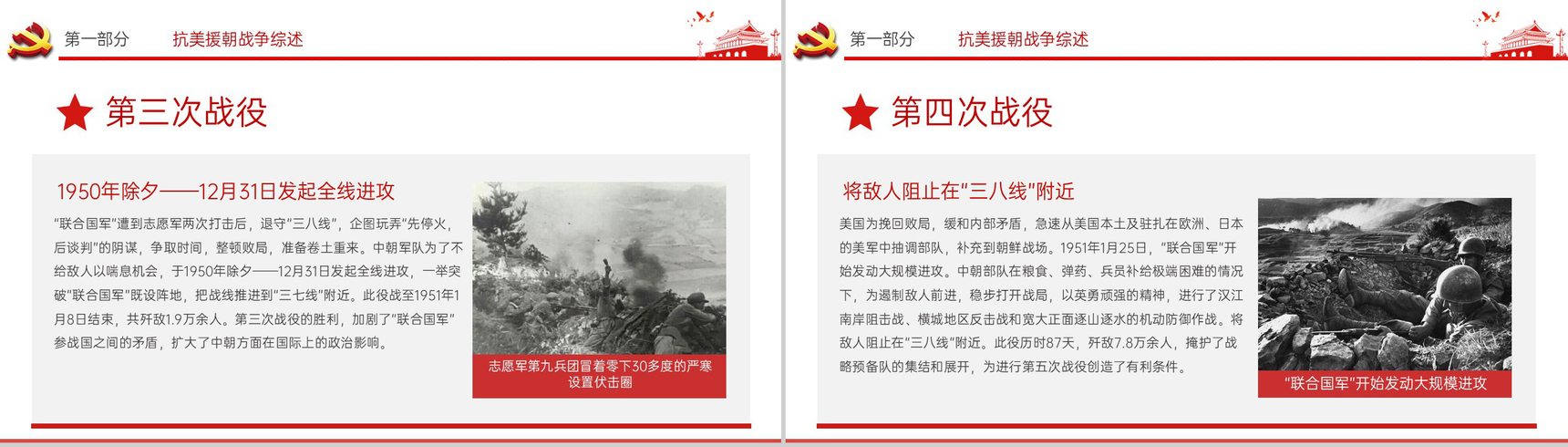 白色简约中国精神系列抗美援朝专题教育PPT模板-6