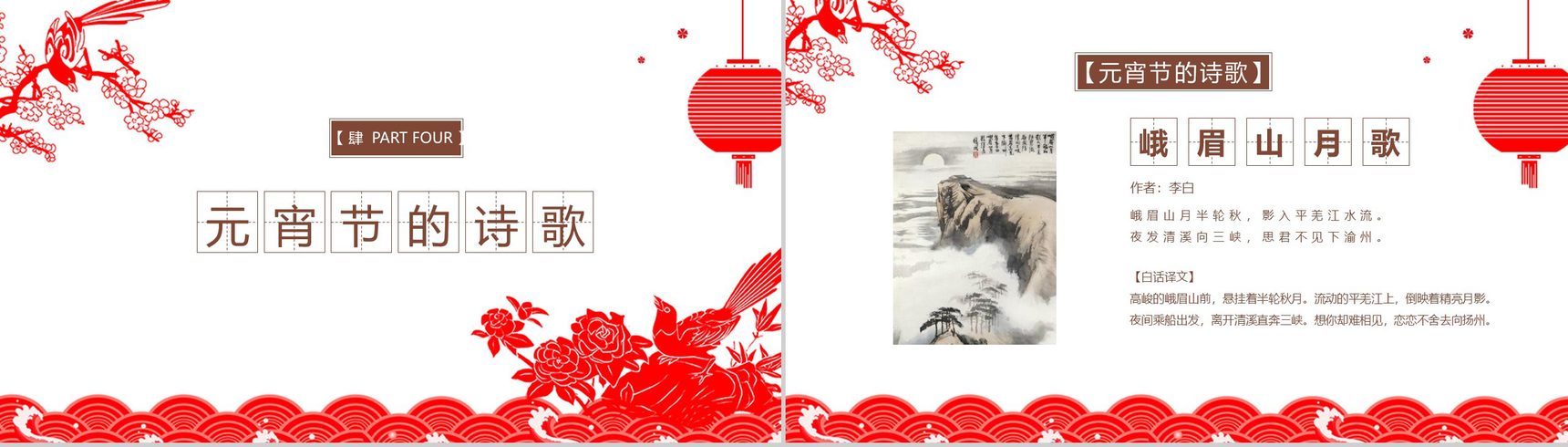 2020剪纸风元宵节文化介绍节日宣传PPT模板-10