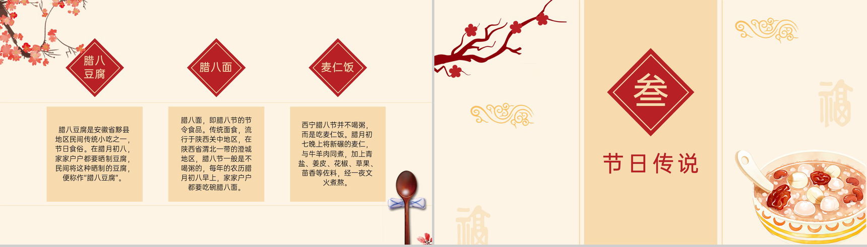 茶色简约风传统节日腊八节的由来介绍PPT模板-7