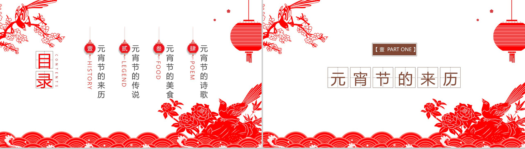 2020剪纸风元宵节文化介绍节日宣传PPT模板-2