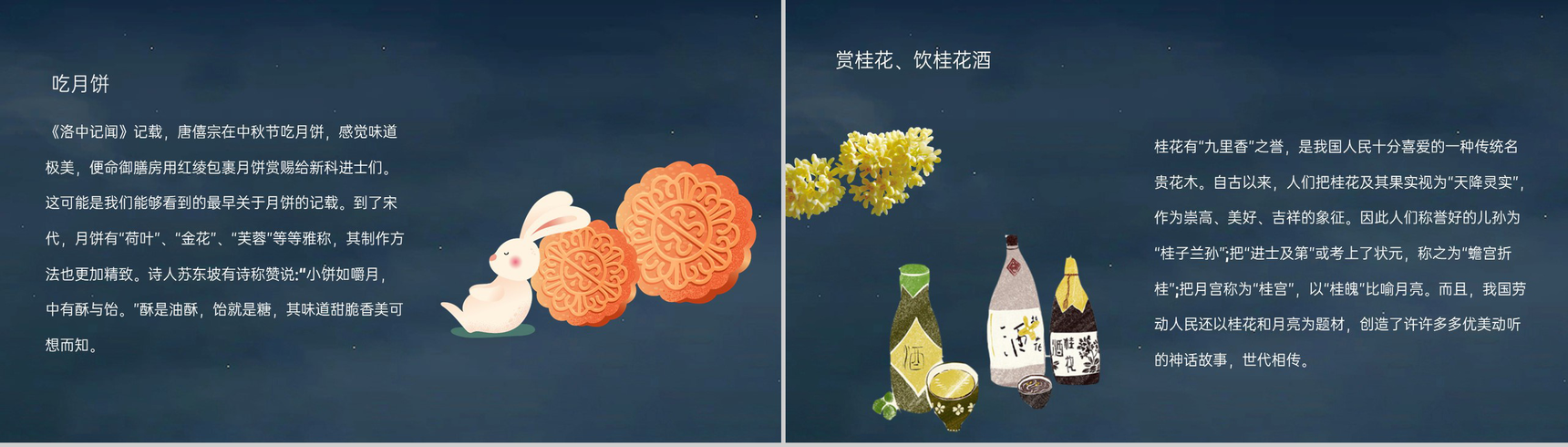 灰蓝可爱卡通风中秋介绍主题班会中秋节的历史起源PPT模板-9