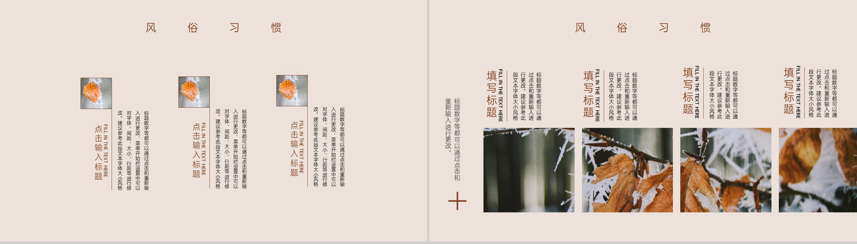 褐色中国风二十四节气之霜降气候特点介绍PPT模板-9