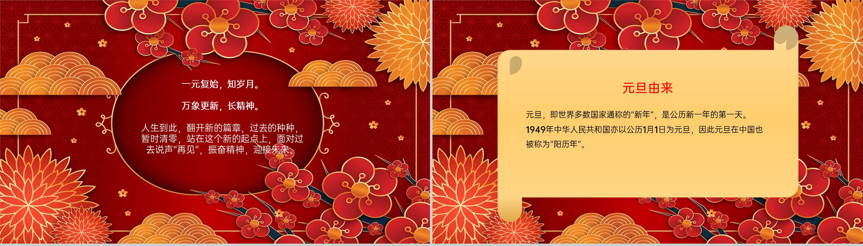 红色中国风公司元旦节放假通知及有关要求PPT模板-2