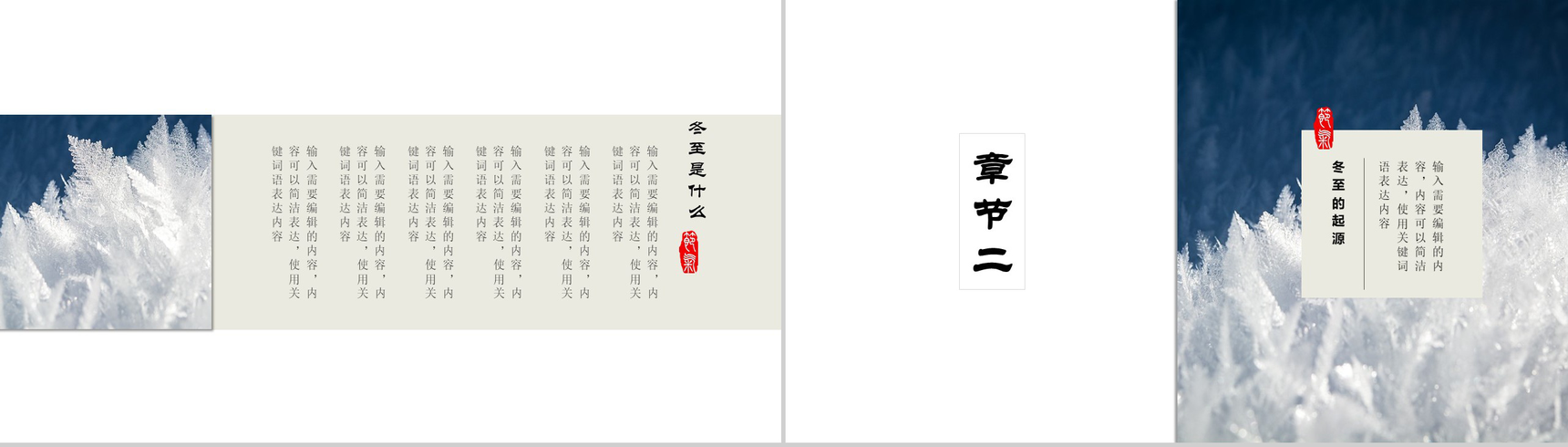 白色精美雪花冬季冬至活动策划PPT模板-5