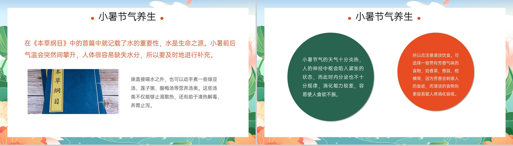 绿色卡通风中国传统二十四节气小暑主题教育PPT模板-6