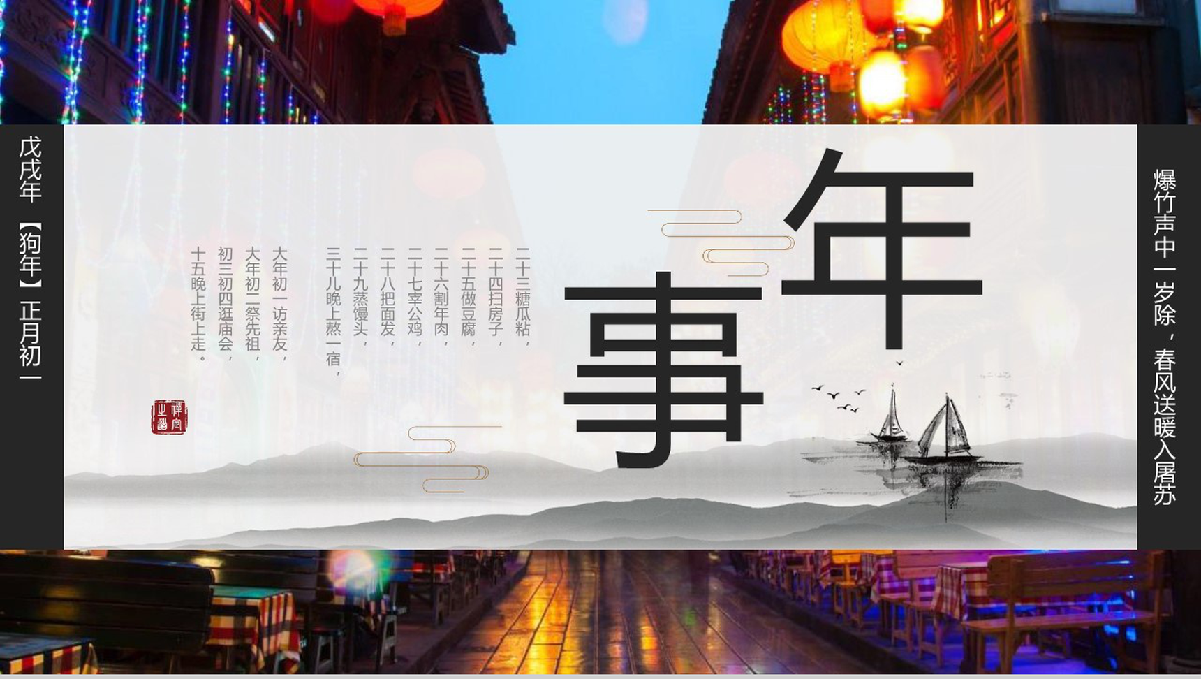 年事春节除夕习俗历史PPT模板-1