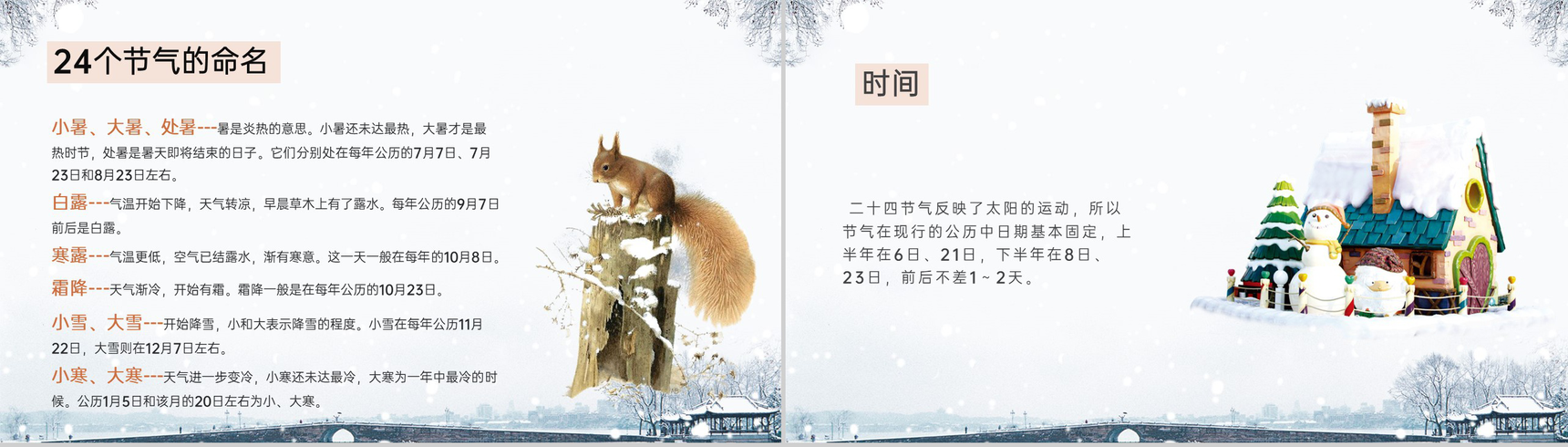 灰色中国风二十四节气小雪的习俗介绍PPT模板-5
