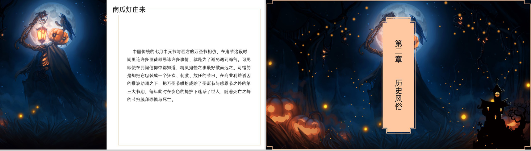 白色简约万圣节活动策划主题班会通用PPT模板-4