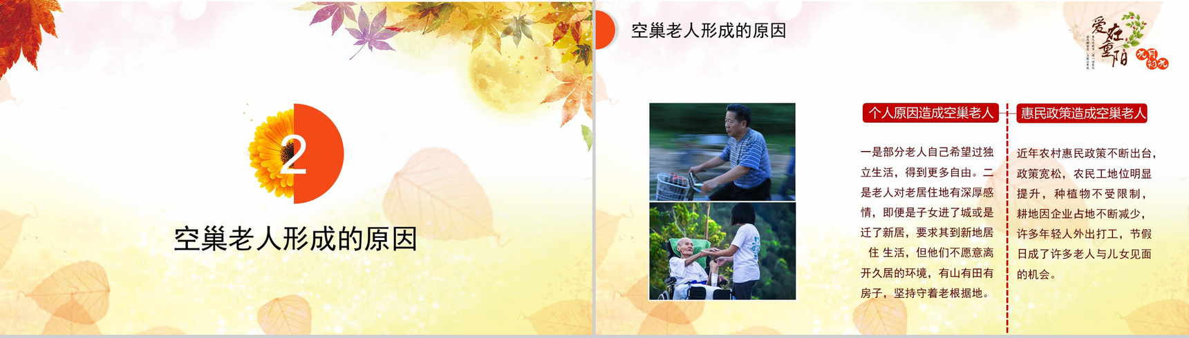 大气水彩风重阳节关爱空巢老人义务助老PPT模板-5