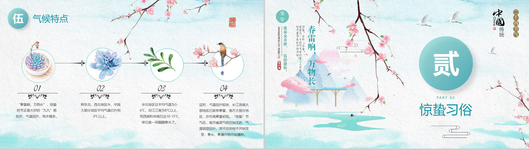 中国风惊蛰班会传统节气知识普及PPT模板-5