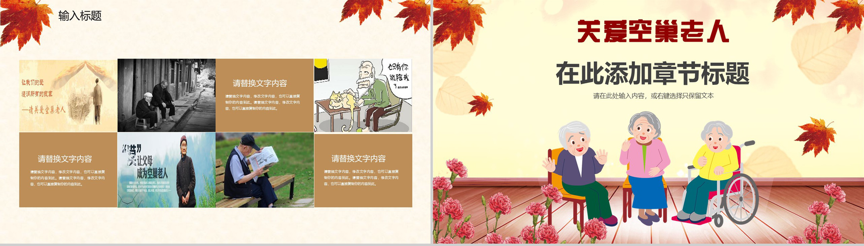 简约商务关爱空巢老人社会福利活动策划PPT模板-8