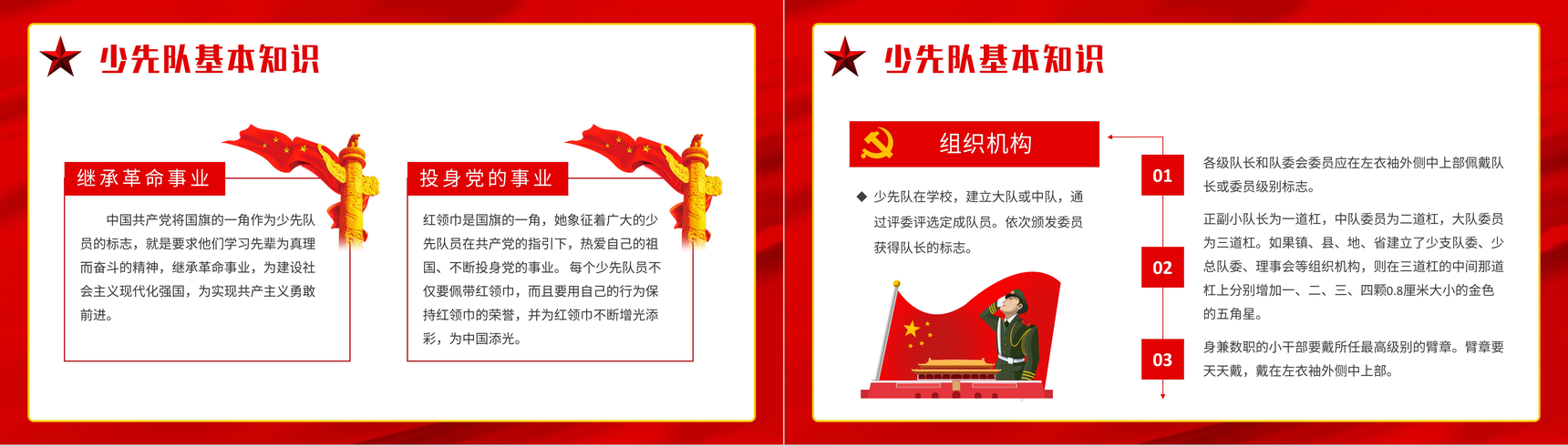 红色少先队建队日教育活动少先队基本知识学习心得体会PPT模板-8