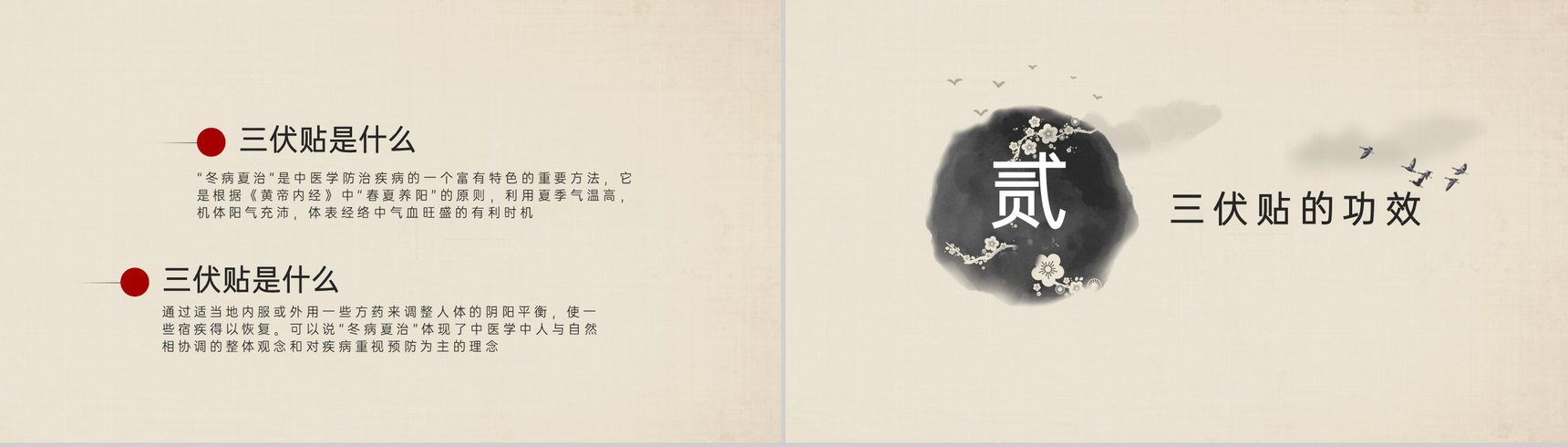 棕色中国风三伏天三伏贴介绍使用注意事项PPT模板-4