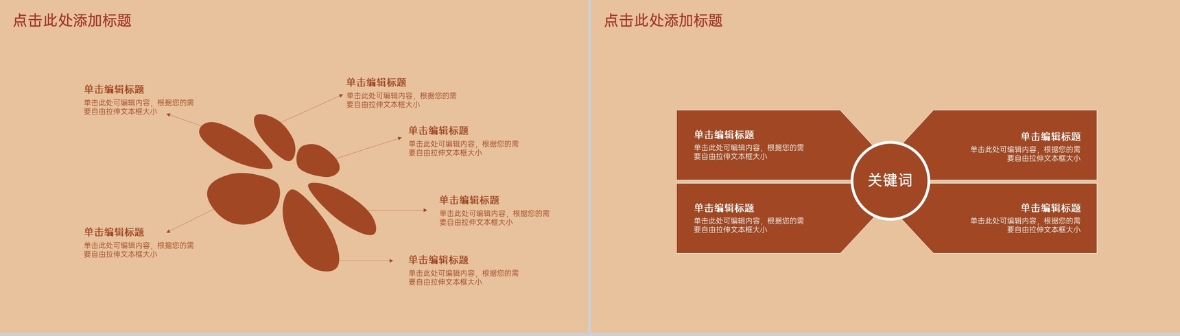 棕色简约卡通风兔子复活节主题活动小学班会PPT模板-3