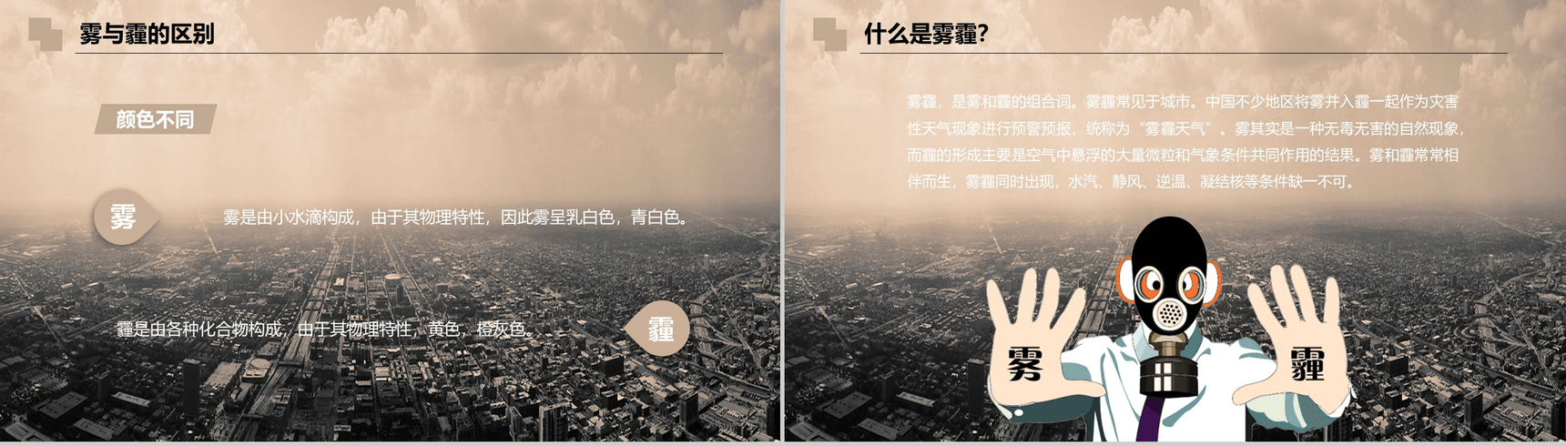 精美商务雾霾成因防护雾霾天气拯救计划PPT模板-5