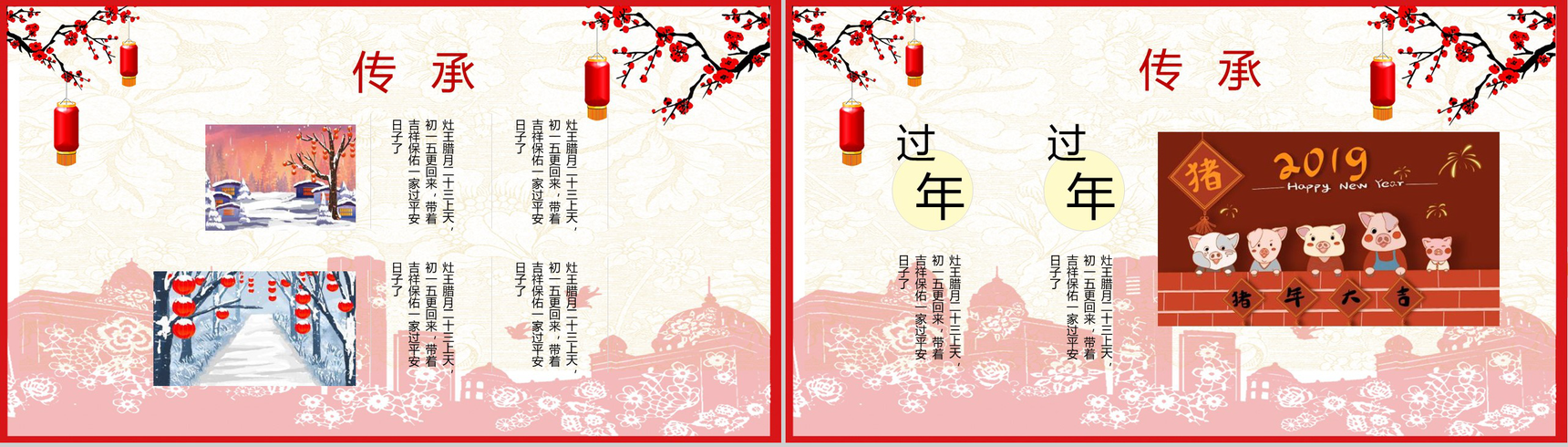 喜庆剪纸风腊月二十三过小年节日介绍PPT模板-10