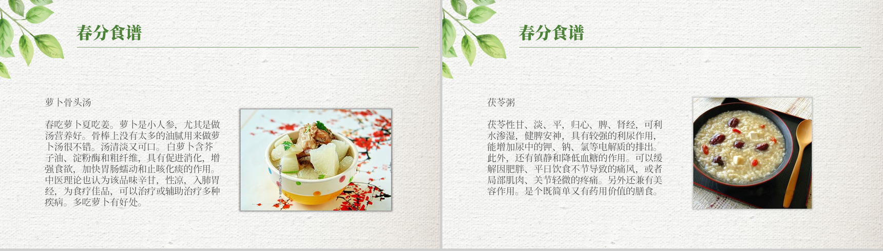 绿色清新简约春分节气材料收集PPT模板-7
