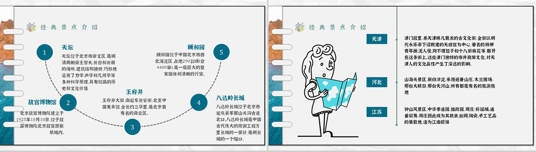 线路推荐暑假旅行经典推荐假期旅行计划旅行攻略PPT模板-3